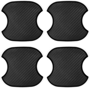 4PCS Car Door Handle Stickers Scratch Protectors Carbon Fiber Car Door Handle Bowl Sticker Universal Door Handle Protective Film for Most Models (Medium)