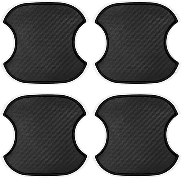 4PCS Car Door Handle Stickers Scratch Protectors Carbon Fiber Car Door Handle Bowl Sticker Universal Door Handle Protective Film for Most Models (Medium)