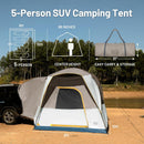 5 Person SUV Tent Weather Resistant Portable for Car SUV Van Camping Includes Rainfly and Storage Bag 10 W X 8 L X 7.1 H Khaki-4