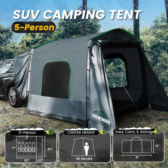 SUV Dome Tent for Camping Outdoor 6 Person Car Camping Tent Easy Set Up SUV Tailgate Tent with Rainfly 10 x 10 Vehicle Camping Tent