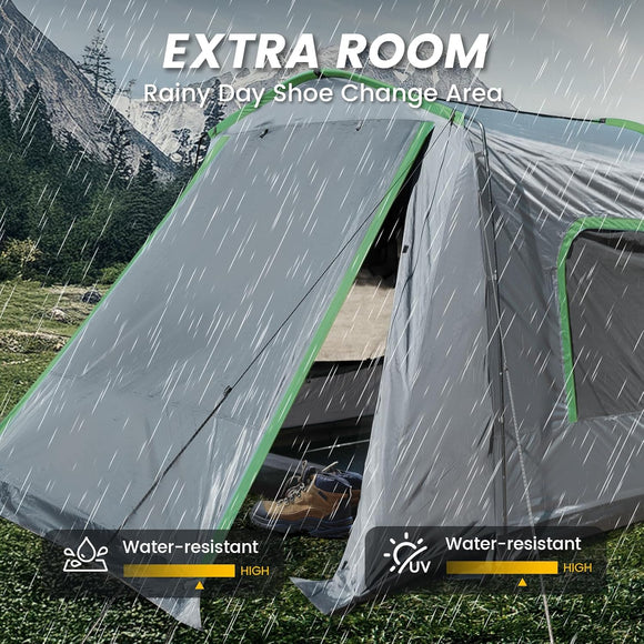 SUV Tent 5-9 Person Rectangle Car Tent for Family Waterproof & Windproof for Car Camping Large Camping Tents with Storage Bag SUV Van Jeep Pickup 8FT L x 10.6FT W x 7.2FT H