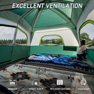 SUV Tents for Camping 6 Person Waterproof Car Family Camping Tent with Tailgate Attachment for SUV Jeep Truck with Cap Easy Setup Large Tent for Outdoor Camping Dark Green