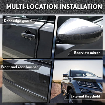 Car Door Edge Guards Door Sill Protector Automotive Entry Guard Anti Collision Scuff Sill Trim Protection Strips for Most Cars Vehicles Accessories(2.8 Inch Wide 16.4 Feet Black) - 0
