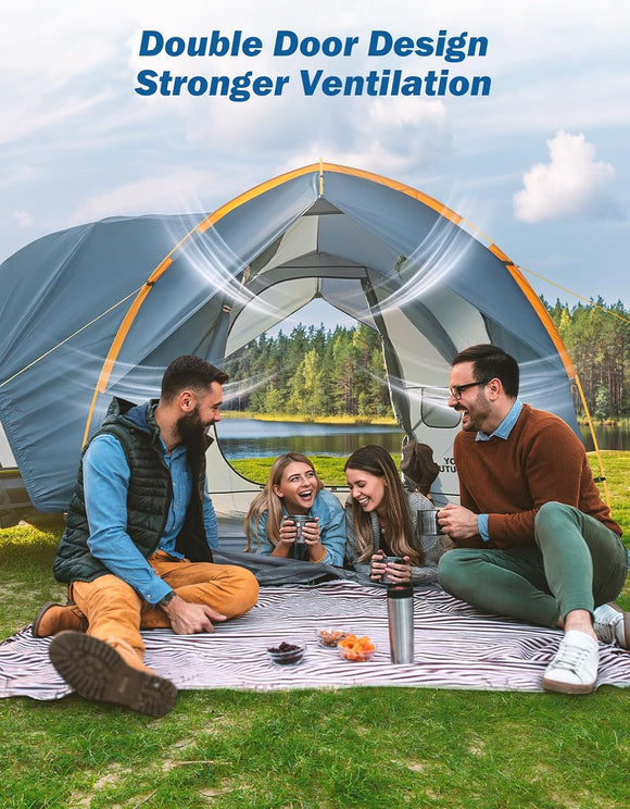 SUV Tent for Camping with Rainfly Double Door Design Car Tent with Aluminum Poles SUV Tailgate Tent with Waterproof PU2000mm Double Layer for 4-8 Person Orange