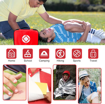 Travel-First Aid-Kit Car-Home 300PCS Survival-Kit Outdoor-Adventure - Small Portable Red Emergency Essential Sets Office Hiking Camping Business Public Must Have First Aid Gear Equipment - 0