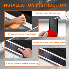 4PCS Car Door Sill Protector Universal Threshold Protection for Cars Automotive Rubber Scratch Resistant Entry Sill Guards Doors Edge Step Dust Shield Cover for Car/SUV - 0
