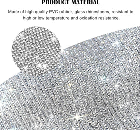 8pcs Bling Car Door Handle Protector Stickers Crystal Rhinestone Glitter Car Door Handles Cup Scratch Protectors Decals Universal (Black) - 0