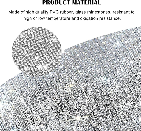 8pcs Bling Car Door Handle Protector Stickers Crystal Rhinestone Glitter Car Door Handles Cup Scratch Protectors Decals Universal (Black)