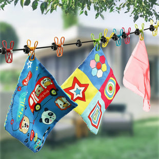 Retractable Portable Clothesline for TravelClothing line with 12 Clothes Clips for Indoor Laundry Drying line Outdoor Camping Accessories