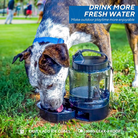 Portable Dog Travel Water Bottle 77oz Large Travel Water Bowl for Dogs Camping Hiking Beach Hunting Essentials Big Pet Bottles Bowl Water Dispenser for On The Go Park Car Walking Accessories