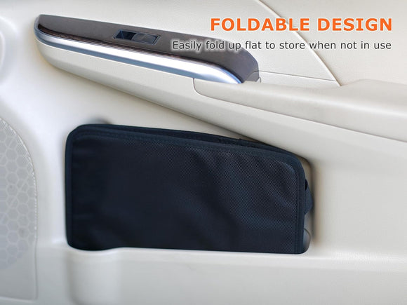 3 Gallons Open-Top Car Trash Can Large Capacity Hanging Leakproof Car Trash Bag with Water-proof PEVA Liner Stand Trash Bag for Cars Foldable Storage Bag for Cars SUV Truck RV Black