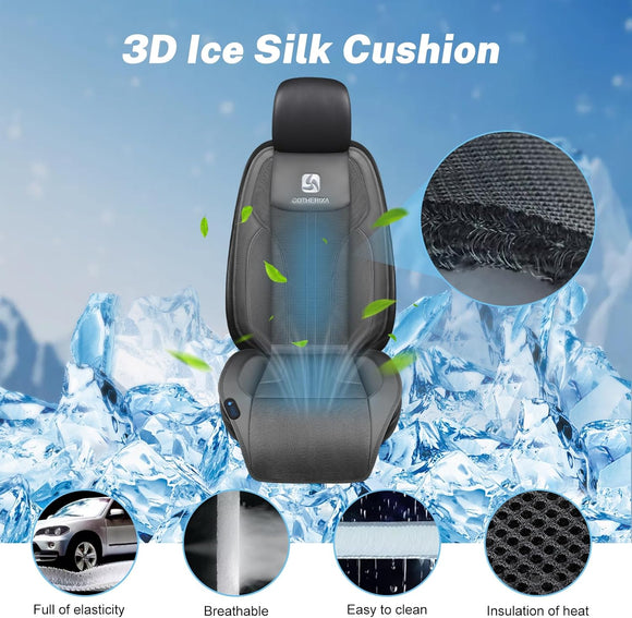 Cooling Car Seat Cushion Front Seat 12V&24V Cooling Seat Cover for Car with 10 Fans Rapid Cooling with Automatic Start and Pause Seat Cushion (Brey)