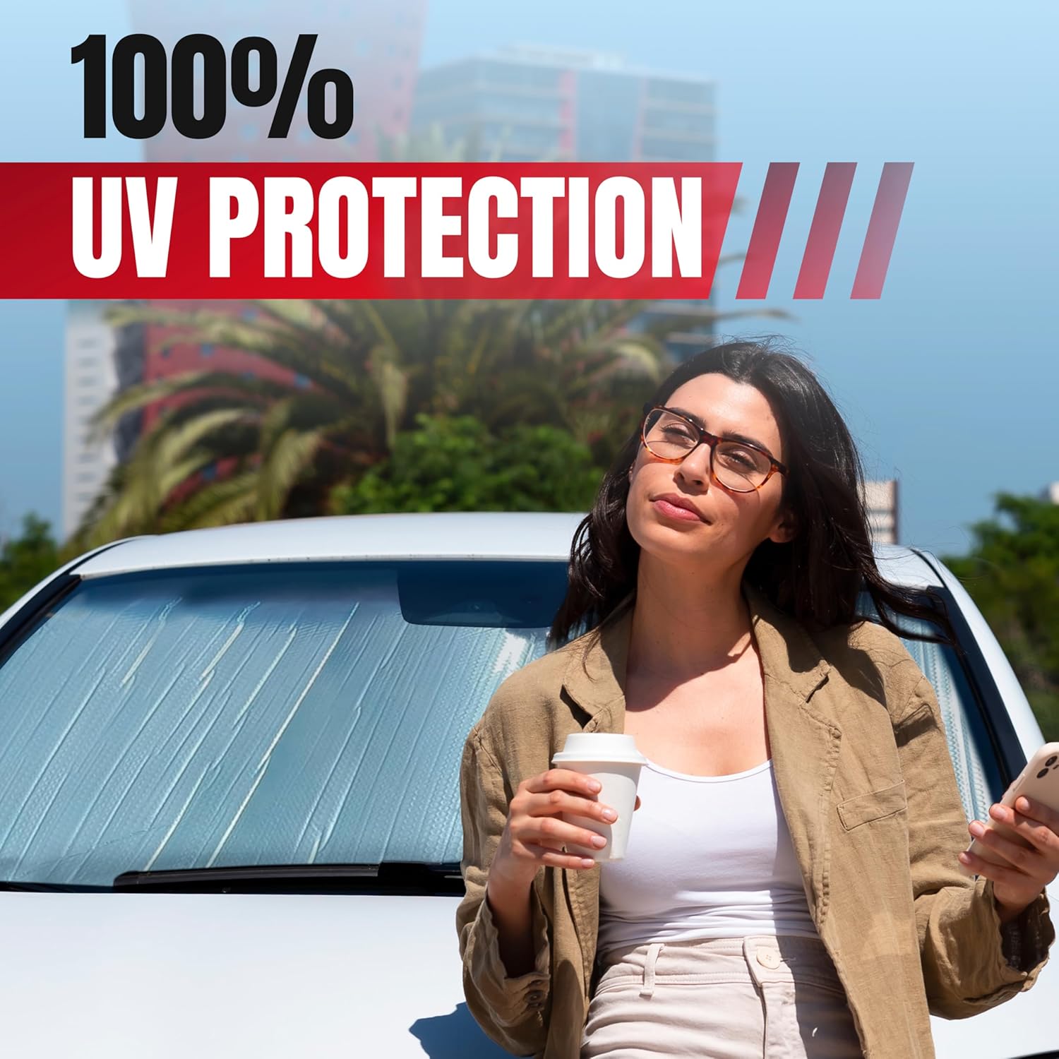 Autotech Park Sunshade for 2015-2022 Honda HR-V SUV, Custom-fit Windshield Sun Shade