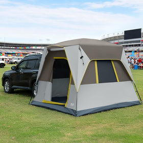 5 Person SUV Tent Weather Resistant Portable for Car SUV Van Camping Includes Rainfly and Storage Bag 10 W X 8 L X 7.1 H Khaki - 0