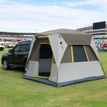 5 Person SUV Tent Weather Resistant Portable for Car SUV Van Camping Includes Rainfly and Storage Bag 10 W X 8 L X 7.1 H Khaki - 0
