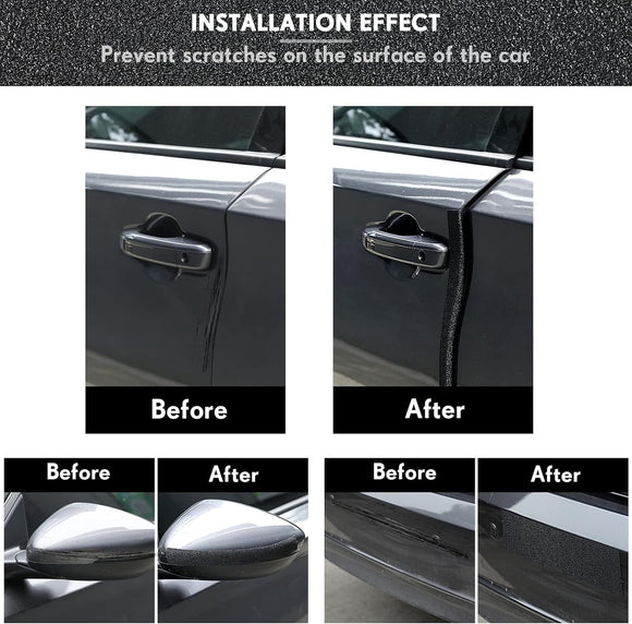 Car Door Edge Guards Door Sill Protector Automotive Entry Guard Anti Collision Scuff Sill Trim Protection Strips for Most Cars Vehicles Accessories(2.8 Inch Wide 16.4 Feet Black)