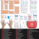 Mini First Aid Kit - 150 Piece Small Waterproof Hard Shell Medical Kit for Home Car Travel Camping Truck Hiking Sports Office Vehicle & Outdoor Emergencies- Small First Aid Medical Kit (Red)-4