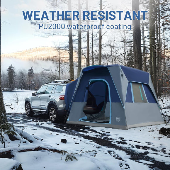 5 Person SUV Tent Weather Resistant Portable for Car SUV Van Camping Includes Rainfly and Storage Bag 10 W X 8 L X 7.1 H Blue