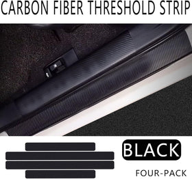 Carbon Car Door Sills Protector 4d Car Door Threshold Protection Automotive Door Entry Guard 4 Pcs Universal Rubber Scratch Resistant Exterior Accessories (Black) - 0