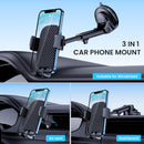 Car Phone Holder Mount Phone Mount for Car Windshield Dashboard Air Vent Universal Hands Free Automobile Cell Phone Holder Fit for iPhone Smartphone Carbon Fiber-6