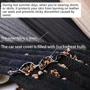 Car Seat Covers Universal Car Seat Covers Pads Mat Buckwheat Hull Bottom Seat Covers for Cars Cooling Seat Covers Breathable Comfortable Ventilated (Beige Front Seat)