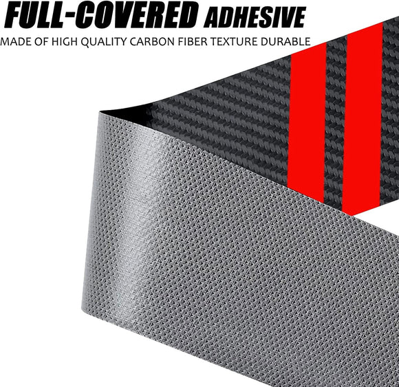 Door Sill Protector Compatible with Dodge Charger Challenger 4PCS Door Sill Protector with Plastic Scraper Carbon Fiber Leather Door Entry Guard Decoration