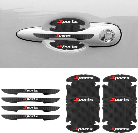 4PCS Car Door Protector+4PCS Car Door Handle Protector Sports Car Door Handle Scratch Protector Universal Car Door Edge Protector Car Decorations Fit Most Car SUV Truck