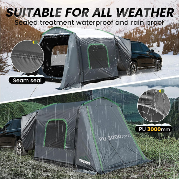SUV Tent 5-9 Person Rectangle Car Tent for Family Waterproof & Windproof for Car Camping Large Camping Tents with Storage Bag SUV Van Jeep Pickup 8FT L x 10.6FT W x 7.2FT H
