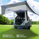 SUV Tailgate Tent with Poles &Three Sides Awning Shade & Transmittance Mosquito Net Hatchback Camping Sunproof Car Tenting Universal SUV Windproof Camping Gear Tent Outdoor Travel-3