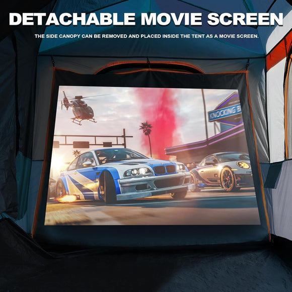 SUV Tent for Camping Waterproof PU2000mm Fits 5-8 People Spacious Double Layer Design Includes Rainfly & Storage Bag 8FT L x 8FT W x 7.2FT H Blue