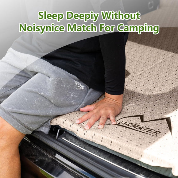 Self Inflating Car Sleeping Pad for Camping Thick Memory Foam Car Camping Mattress with Pillow 9.0 R-Value SUV Mattress Camping Bed Suitable for Cargo Travel Hiking Backpacking