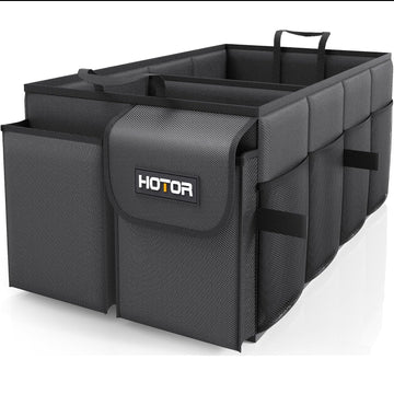 Trunk Organizer for Car - Car Organizer, Foldable Trunk organizer for SUVs & Sedans, Sturdy Car Organization for Car Accessories, Tools, Sundries, Black, 2 Compartments, 21.3"?12.6"?10.6"
