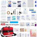 Premium 420 Piece Large First Aid Kit for Home Car Travel Camping Truck Hiking Sports Office Vehicle & Outdoor Emergencies - Emergency Medical Kits Businesses & Home Medical Supplies-3