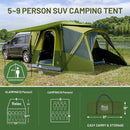 5-9 Person SUV Tent with Screen Porch and Awning for Family Camping Weather Resistant and Portable Van or Car Tent Includes Rainfly and Storage Bag 13 W X 10 L X 7.1 H Green-4