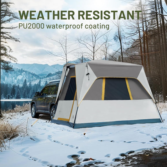 5 Person SUV Tent Weather Resistant Portable for Car SUV Van Camping Includes Rainfly and Storage Bag 10 W X 8 L X 7.1 H Khaki