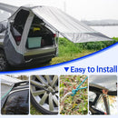 SUV Tailgate Tent with Poles &Three Sides Awning Shade & Transmittance Mosquito Net Hatchback Camping Sunproof Car Tenting Universal SUV Windproof Camping Gear Tent Outdoor Travel-5