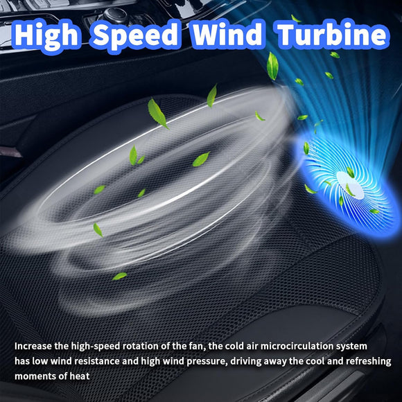 Cooling Car Seat Cushions 12V Automotive Summer Cooler Pad-Air Conditioned Air Circulation Ventilated Seat Cover for Car SUV Truck Universal Fit 1 Pack (Black Seat Cushion and Back Cushion)