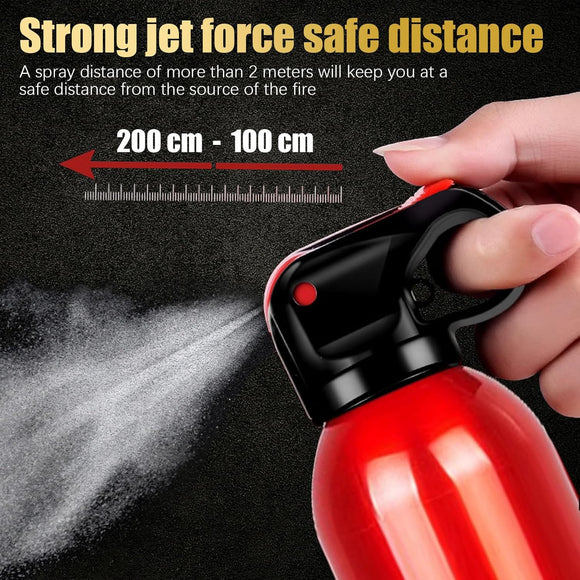 Portable Fire Extinguisher | 4-in-1 Small Fire Extinguisher for Home Garage Kitchen Car | For Electric Textile and Grease Fires | Non-Toxic Easy Clean | Wall Mount Incl (2PK)