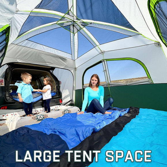 SUV Tents for Camping 6 Person Waterproof Car Family Camping Tent with Tailgate Attachment for SUV Jeep Truck with Cap Easy Setup Large Tent for Outdoor Camping Dark Green