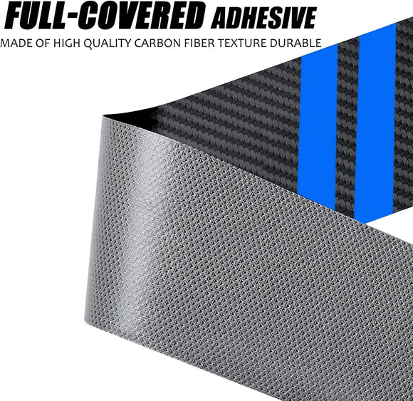 Door Sill Protector Compatible with Dodge Charger Challenger 4PCS Door Sill Protector with Plastic Scraper Carbon Fiber Leather Door Entry Guard Decoration Cars Fiber Door Sill Protector |Blue|