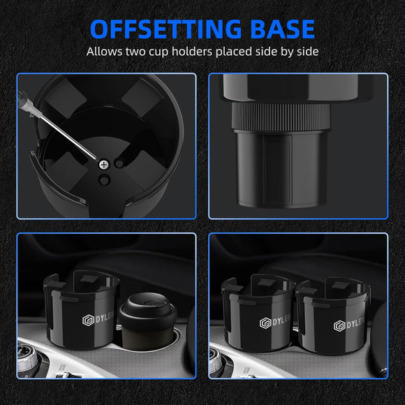 Car Cup Holder Expander Cup Holder Extender Adapter for Car with Expandable Base Fits Yeti 20/26/30/46oz Hydroflask 32/40oz Large Water Bottles in 2.8-4.2 (16-46oz)