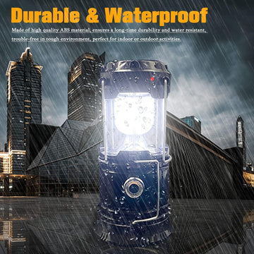 Collapsible Portable LED Camping Lantern Lightweight Waterproof Solar USB Rechargeable LED Flashlight Survival Kits for Indoor Outdoor Home Emergency Light Power Outages Hiking Hurricane 4-Pack - 0