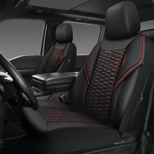 3D Foam Mesh Leather Car Seat Covers Front Seats Air Cool Mesh Front Seat Covers for Car Universal Fit for SUV Truck Sedan Automotive Armrest Airbag Compatible Black and Red