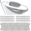 10 PCS Bling Car Door Handle Protector Shiny Crystal Rhinestone Anti-Scratch Universal Cars Door Handle Protective Cover Glitter Auto Accessories for Women (White)-1