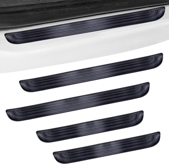 4PCS Car Door Sill Protector Universal Threshold Protection for Cars Automotive Rubber Scratch Resistant Entry Sill Guards Doors Edge Step Dust Shield Cover for Car/SUV