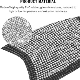 8pcs Bling Car Door Handle Protector Stickers Crystal Rhinestone Glitter Car Door Handles Cup Scratch Protectors Decals Universal (White & Black) - 0