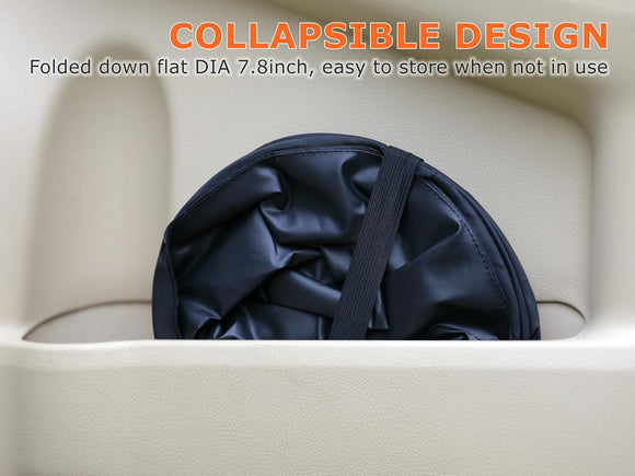 2Packs 2 Gallons New Leakproof Car Trash Can Compact Trash Can Pop-up Collapsible Hanging Car Trash Bin with Hook and Loop Waterproof PEVA Liner Open-Top Garbage Can for Cars Home Office