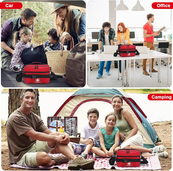 Premium 420 Piece Large First Aid Kit for Home Car Travel Camping Truck Hiking Sports Office Vehicle & Outdoor Emergencies - Emergency Medical Kits Businesses & Home Medical Supplies