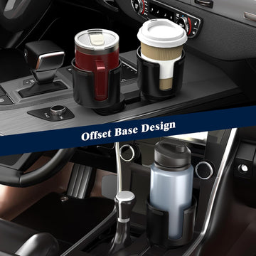 Car Cup Holder Expander Cup Holder Expander for Car with Stretchable Rubber Base Large Cup Holder Adapter Compatible with Yeti Hydro Flask Nalgene Stanley Owala Bottles in 2.8-4.13 1 Pack - 0