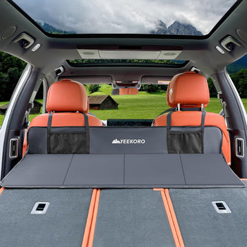 Car Rear Seat Mattress Extension Plate Foldable Car Back Seat ExtenderPortable Mattress for Sleeping Increase Travel Trunk Space and Car Bed Camping Space for Car SUV Model Y/3